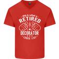 This Is What a Retired Decorator Looks Like Mens V-Neck Cotton T-Shirt Red