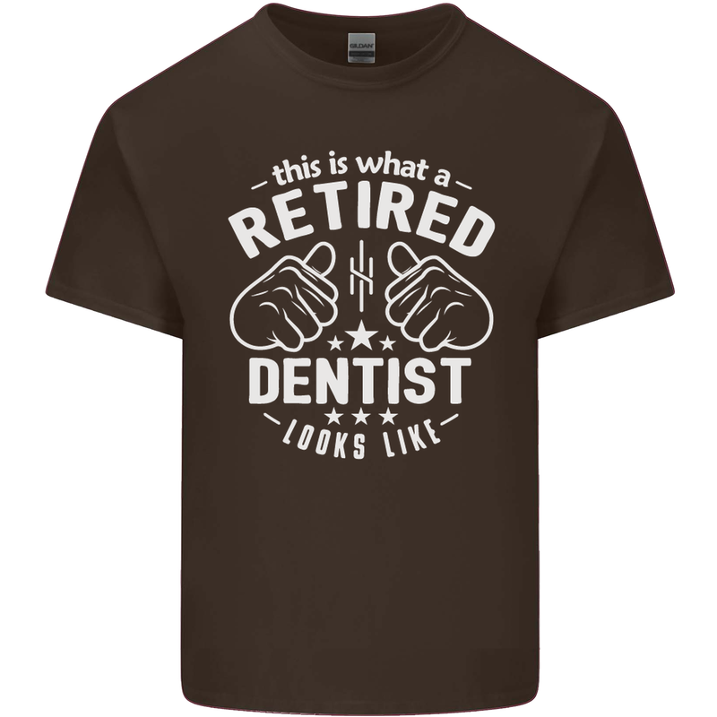 This Is What a Retired Dentist Looks Like Mens Cotton T-Shirt Tee Top Dark Chocolate