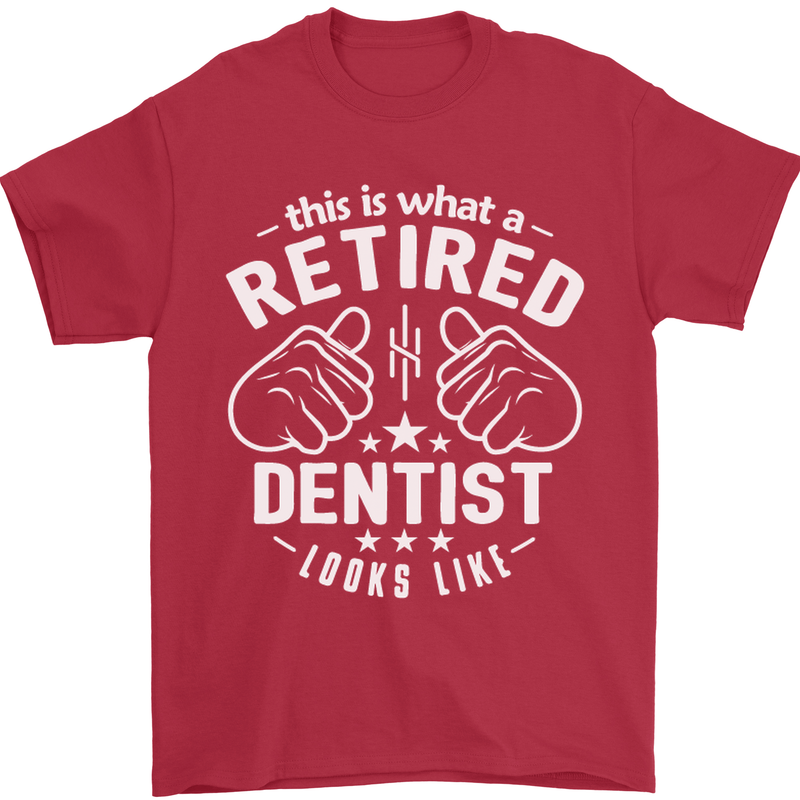 This Is What a Retired Dentist Looks Like Mens T-Shirt Cotton Gildan Red