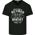 This Is What a Retired Dentist Looks Like Mens V-Neck Cotton T-Shirt Black