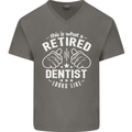 This Is What a Retired Dentist Looks Like Mens V-Neck Cotton T-Shirt Charcoal