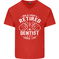 This Is What a Retired Dentist Looks Like Mens V-Neck Cotton T-Shirt Red