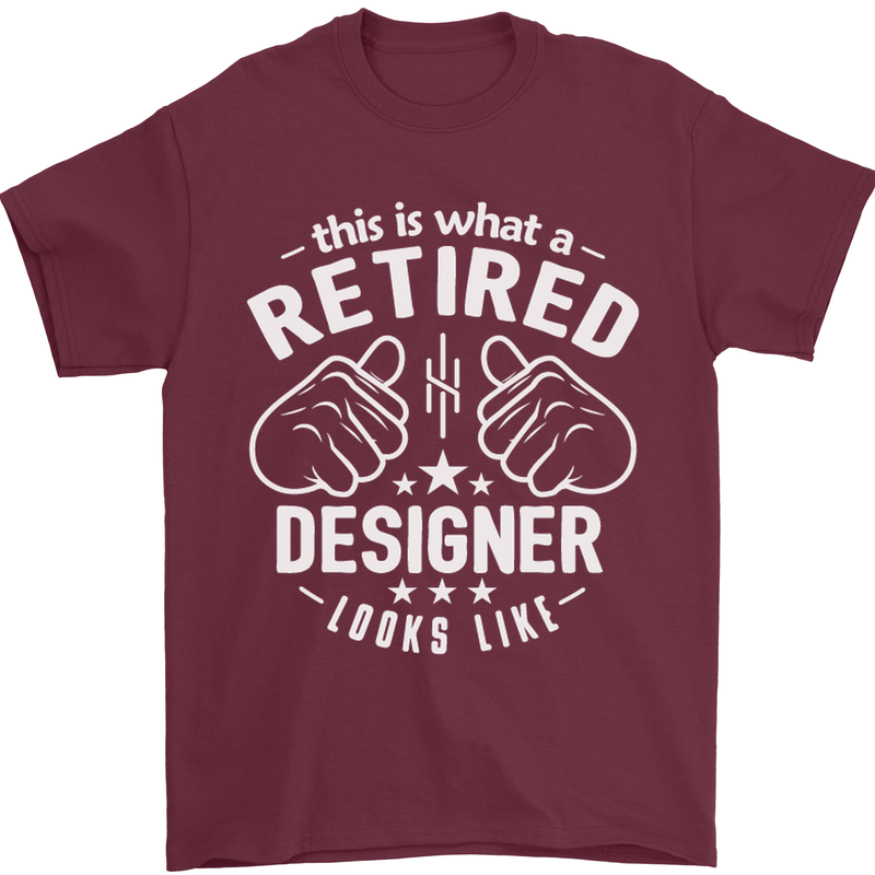 This Is What a Retired Designer Looks Like Mens T-Shirt Cotton Gildan Maroon