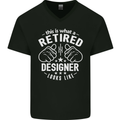 This Is What a Retired Designer Looks Like Mens V-Neck Cotton T-Shirt Black