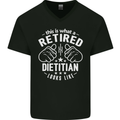 This Is What a Retired Dietician Looks Like Mens V-Neck Cotton T-Shirt Black