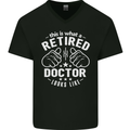 This Is What a Retired Doctor Looks Like Mens V-Neck Cotton T-Shirt Black