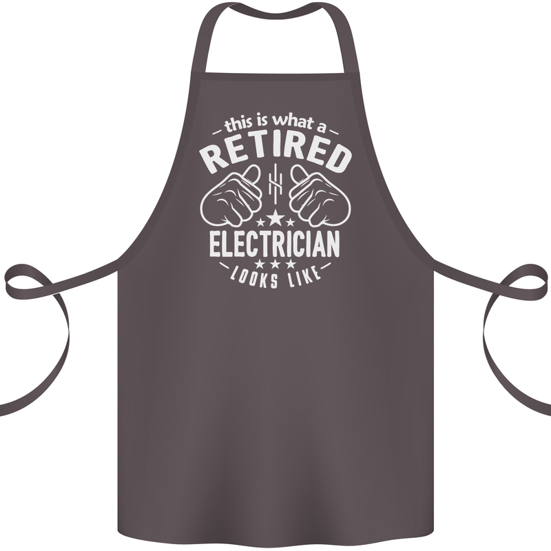 This Is What a Retired Electrician Looks Like Cotton Apron 100% Organic Dark Grey