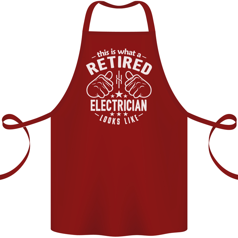 This Is What a Retired Electrician Looks Like Cotton Apron 100% Organic Maroon