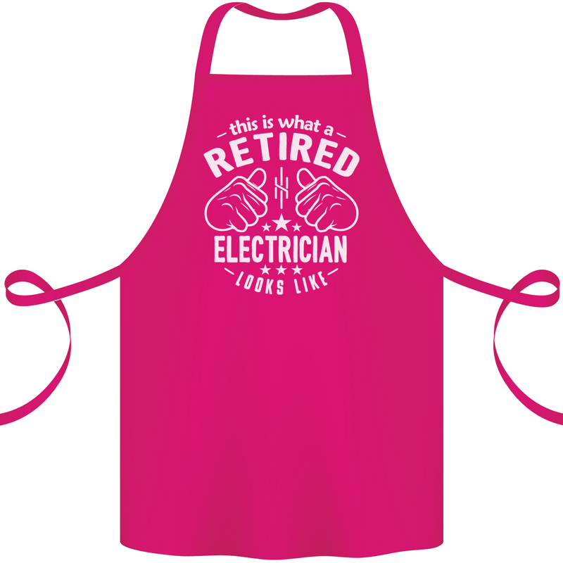This Is What a Retired Electrician Looks Like Cotton Apron 100% Organic Pink