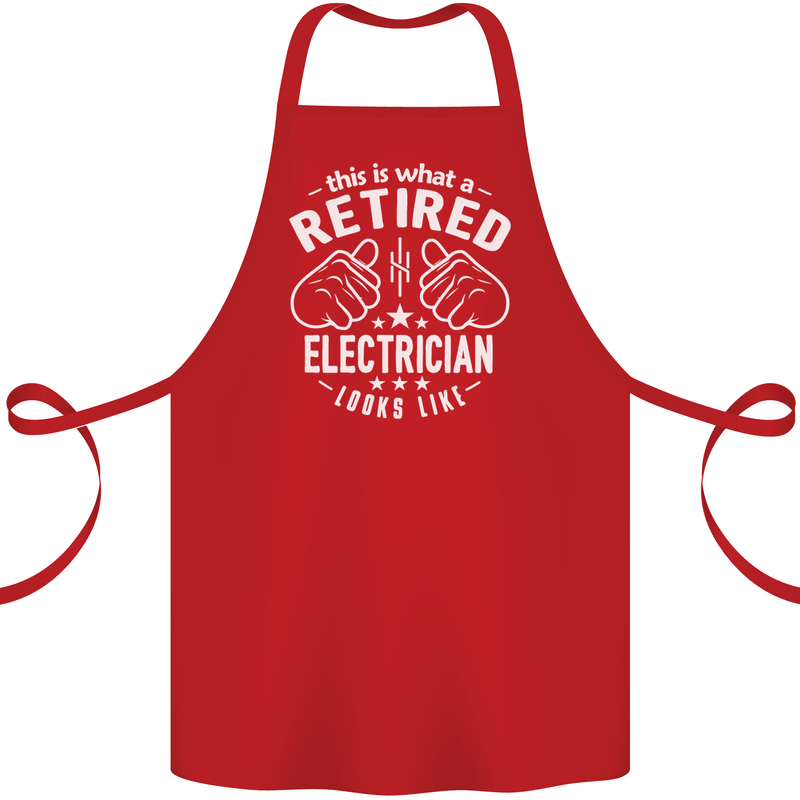 This Is What a Retired Electrician Looks Like Cotton Apron 100% Organic Red