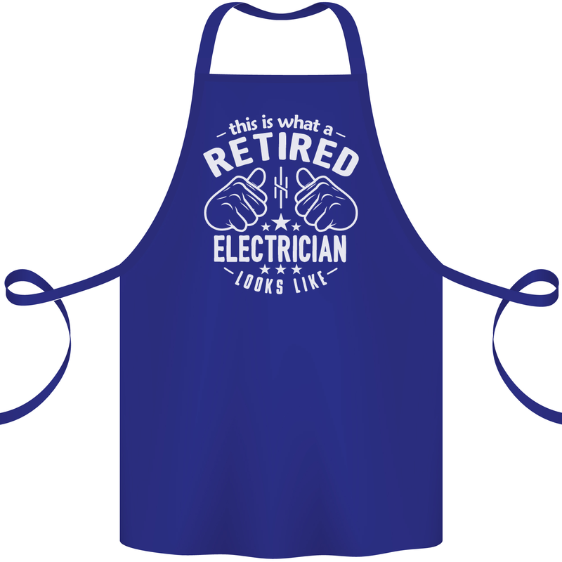 This Is What a Retired Electrician Looks Like Cotton Apron 100% Organic Royal Blue
