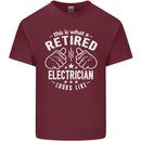 This Is What a Retired Electrician Looks Like Mens Cotton T-Shirt Tee Top Maroon