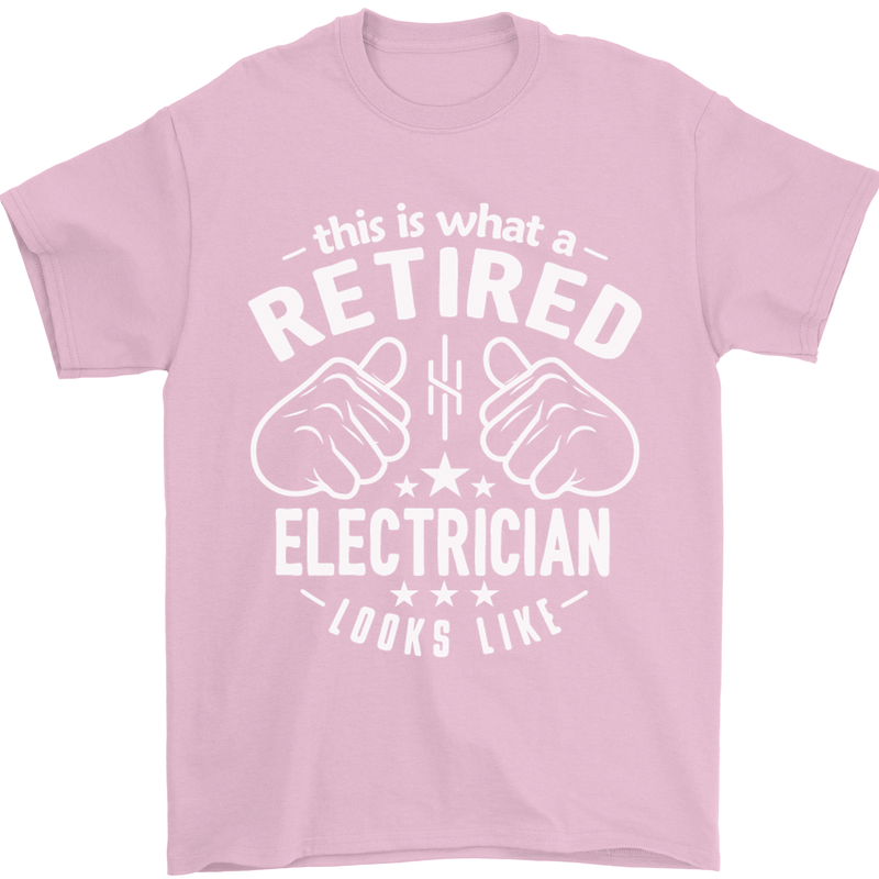 This Is What a Retired Electrician Looks Like Mens T-Shirt Cotton Gildan Light Pink
