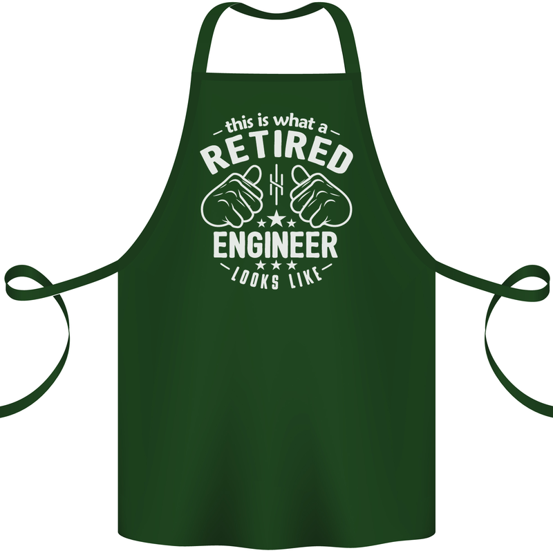 This Is What a Retired Engineer Looks Like Cotton Apron 100% Organic Forest Green