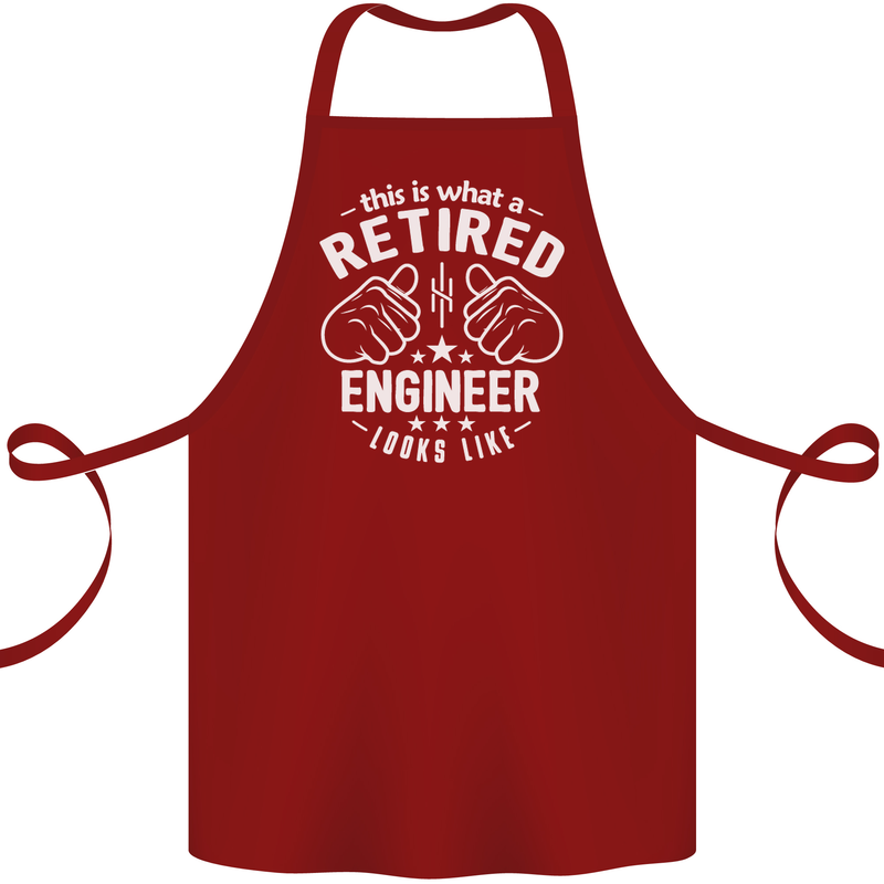 This Is What a Retired Engineer Looks Like Cotton Apron 100% Organic Maroon