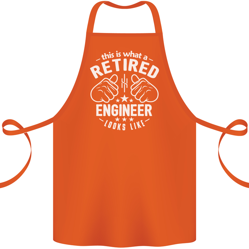 This Is What a Retired Engineer Looks Like Cotton Apron 100% Organic Orange