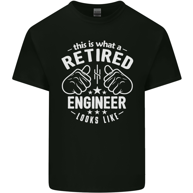 This Is What a Retired Engineer Looks Like Mens Cotton T-Shirt Tee Top Black