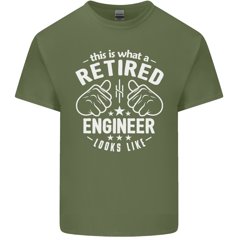 This Is What a Retired Engineer Looks Like Mens Cotton T-Shirt Tee Top Military Green