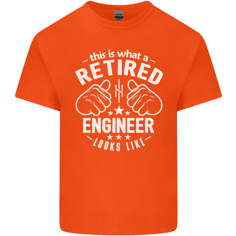 This Is What a Retired Engineer Looks Like Mens Cotton T-Shirt Tee Top Orange
