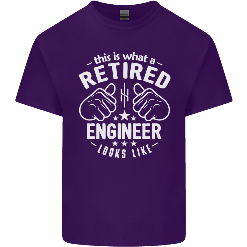 This Is What a Retired Engineer Looks Like Mens Cotton T-Shirt Tee Top Purple
