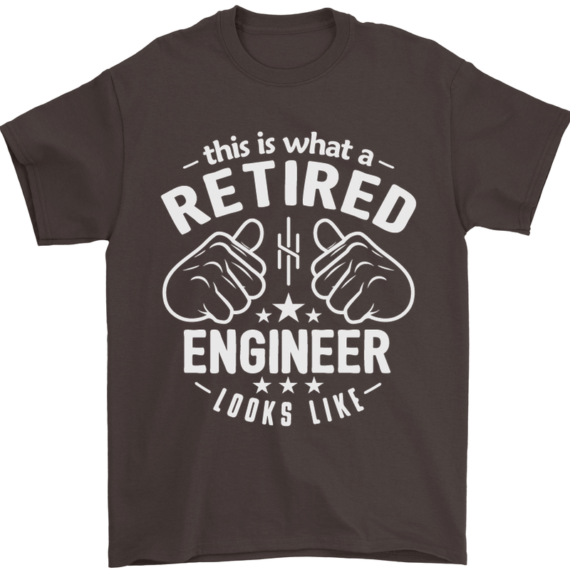 This Is What a Retired Engineer Looks Like Mens T-Shirt Cotton Gildan Dark Chocolate