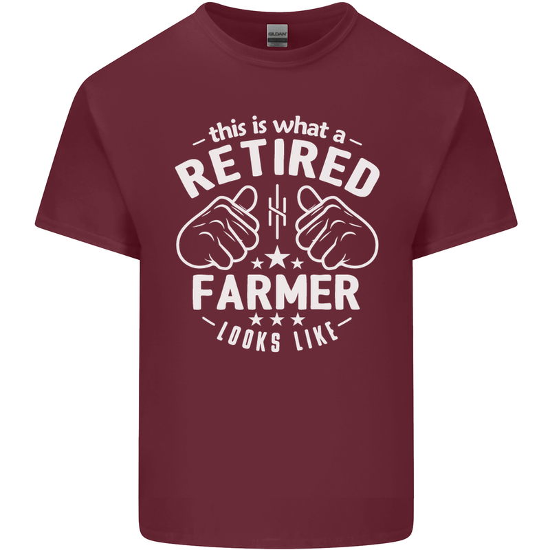 This Is What a Retired Farmer Looks Like Mens Cotton T-Shirt Tee Top Maroon