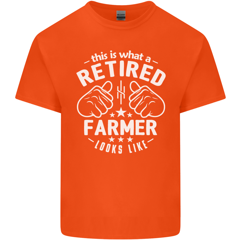 This Is What a Retired Farmer Looks Like Mens Cotton T-Shirt Tee Top Orange