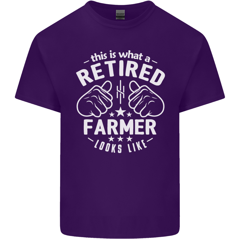 This Is What a Retired Farmer Looks Like Mens Cotton T-Shirt Tee Top Purple