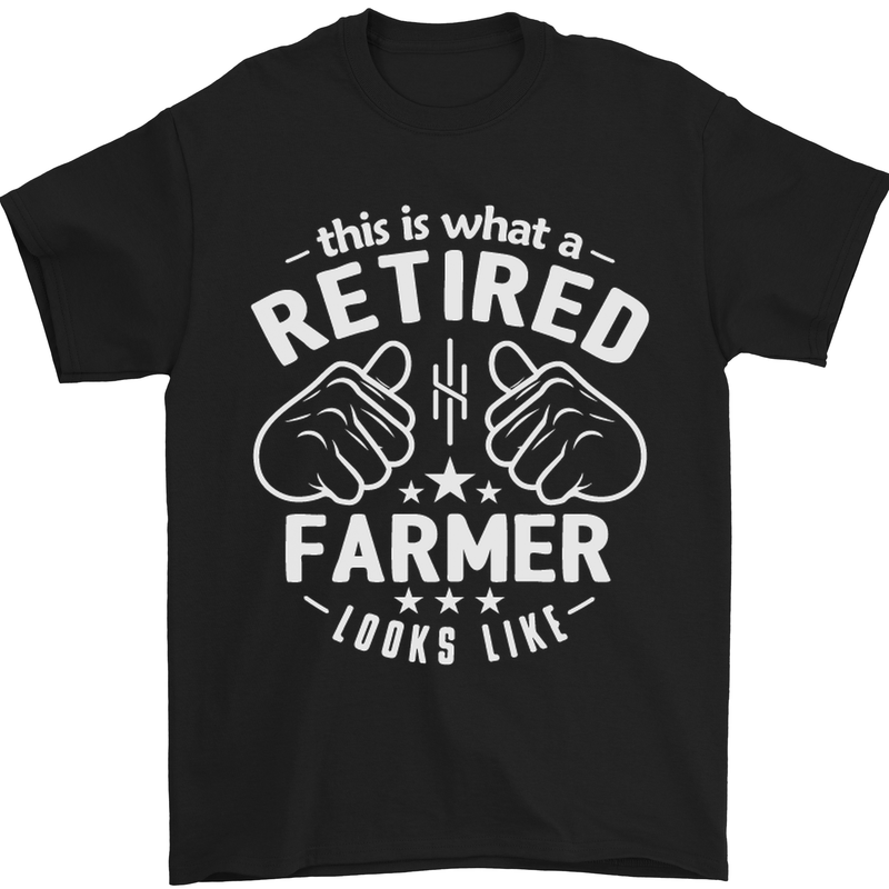 This Is What a Retired Farmer Looks Like Mens T-Shirt Cotton Gildan Black