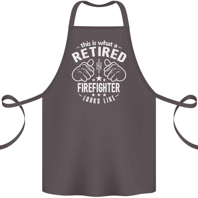 This Is What a Retired Firefighter Looks Like Cotton Apron 100% Organic Dark Grey