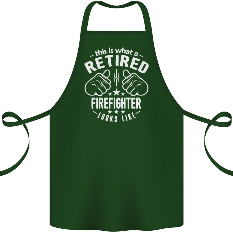 This Is What a Retired Firefighter Looks Like Cotton Apron 100% Organic Forest Green