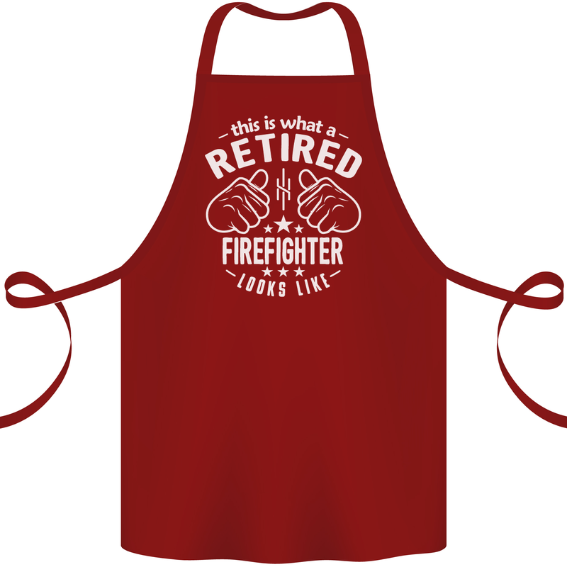This Is What a Retired Firefighter Looks Like Cotton Apron 100% Organic Maroon