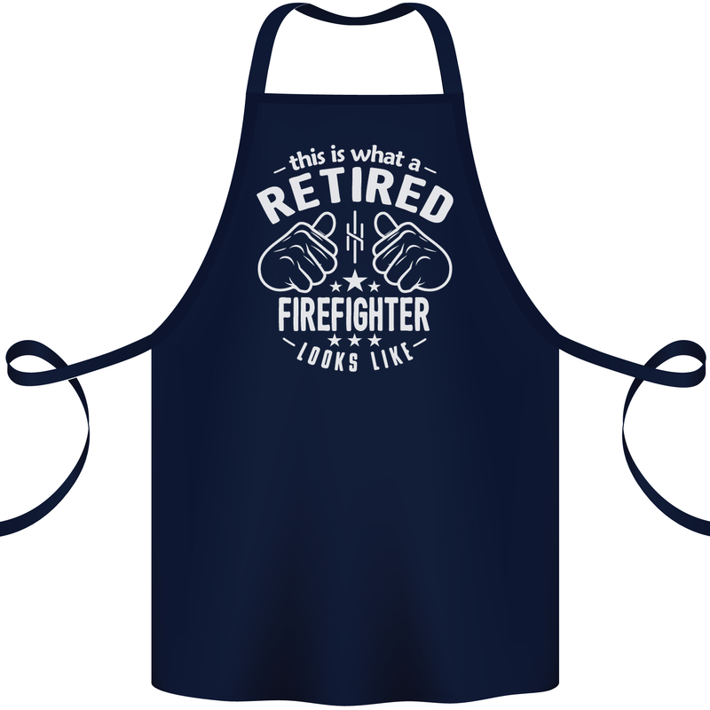 This Is What a Retired Firefighter Looks Like Cotton Apron 100% Organic Navy Blue