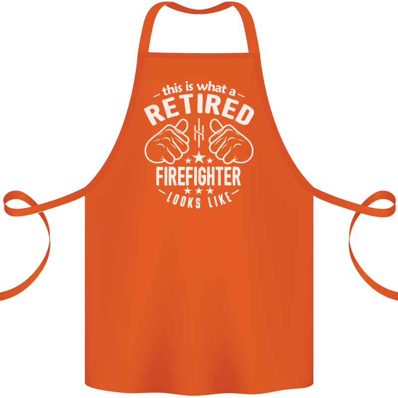 This Is What a Retired Firefighter Looks Like Cotton Apron 100% Organic Orange