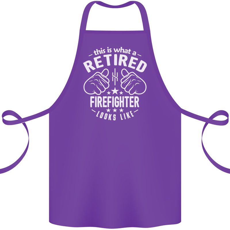 This Is What a Retired Firefighter Looks Like Cotton Apron 100% Organic Purple