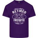 This Is What a Retired Firefighter Looks Like Mens Cotton T-Shirt Tee Top Purple