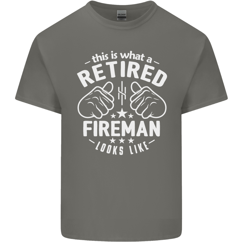 This Is What a Retired Fireman Looks Like Mens Cotton T-Shirt Tee Top Charcoal