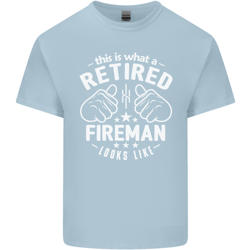 This Is What a Retired Fireman Looks Like Mens Cotton T-Shirt Tee Top Light Blue