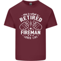 This Is What a Retired Fireman Looks Like Mens Cotton T-Shirt Tee Top Maroon