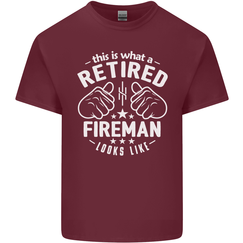 This Is What a Retired Fireman Looks Like Mens Cotton T-Shirt Tee Top Maroon