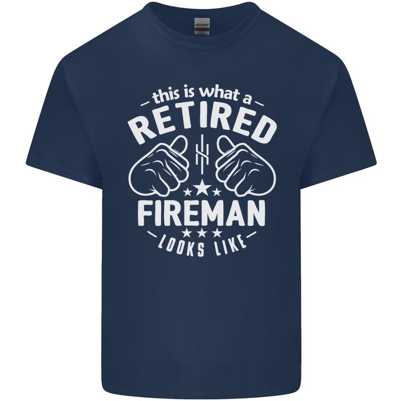 This Is What a Retired Fireman Looks Like Mens Cotton T-Shirt Tee Top Navy Blue