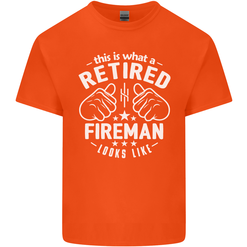 This Is What a Retired Fireman Looks Like Mens Cotton T-Shirt Tee Top Orange