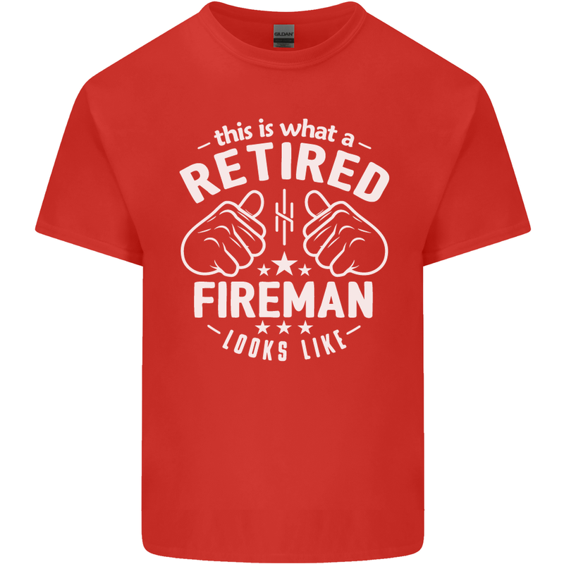 This Is What a Retired Fireman Looks Like Mens Cotton T-Shirt Tee Top Red