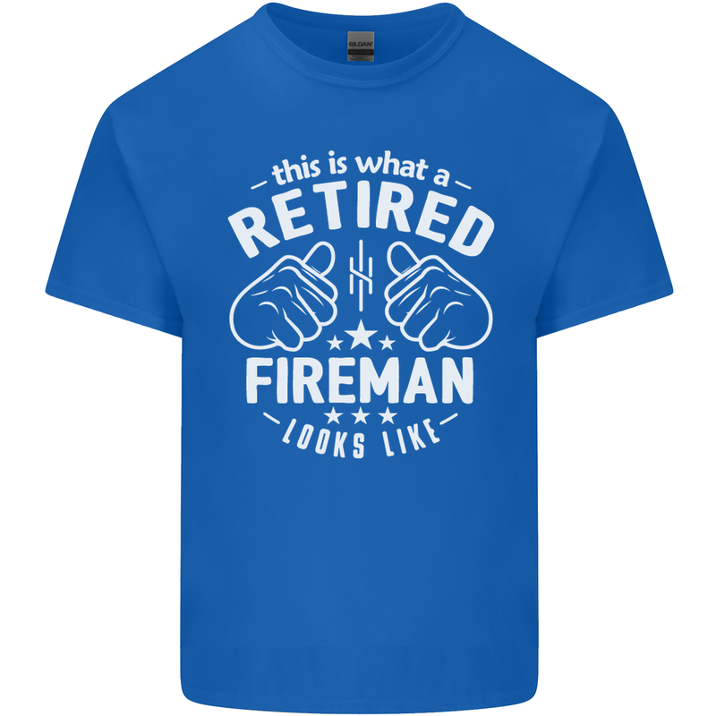 This Is What a Retired Fireman Looks Like Mens Cotton T-Shirt Tee Top Royal Blue
