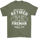 This Is What a Retired Fireman Looks Like Mens T-Shirt Cotton Gildan Military Green