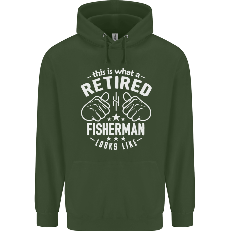 This Is What a Retired Fisherman Looks Like Mens 80% Cotton Hoodie Forest Green