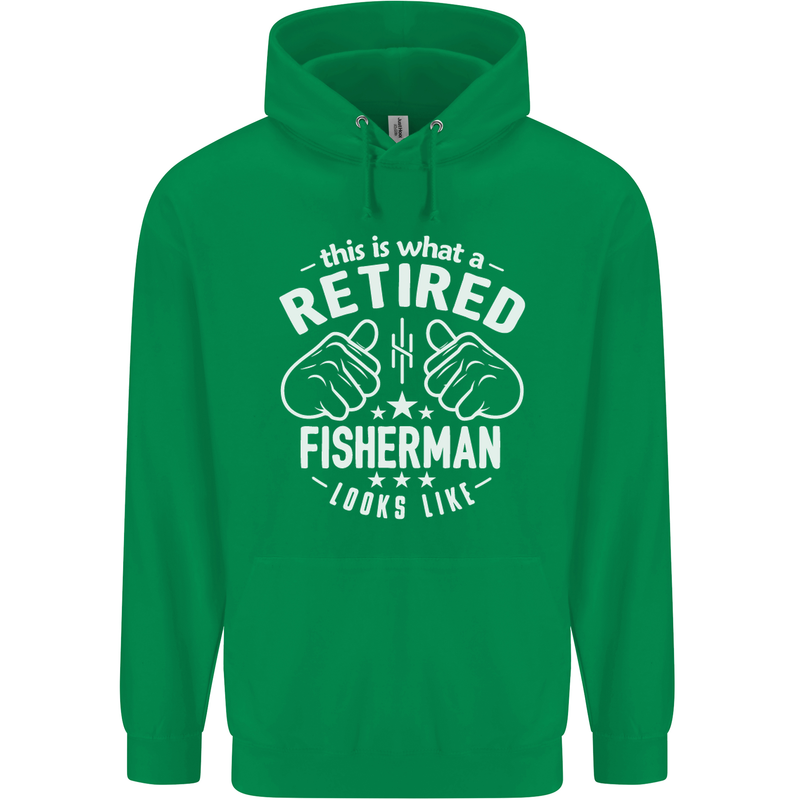 This Is What a Retired Fisherman Looks Like Mens 80% Cotton Hoodie Irish Green