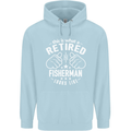 This Is What a Retired Fisherman Looks Like Mens 80% Cotton Hoodie Light Blue