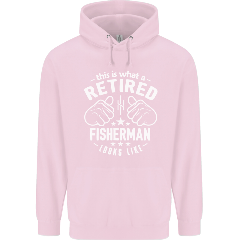 This Is What a Retired Fisherman Looks Like Mens 80% Cotton Hoodie Light Pink