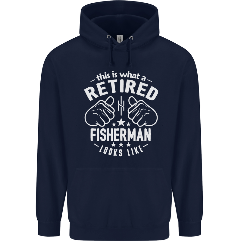 This Is What a Retired Fisherman Looks Like Mens 80% Cotton Hoodie Navy Blue